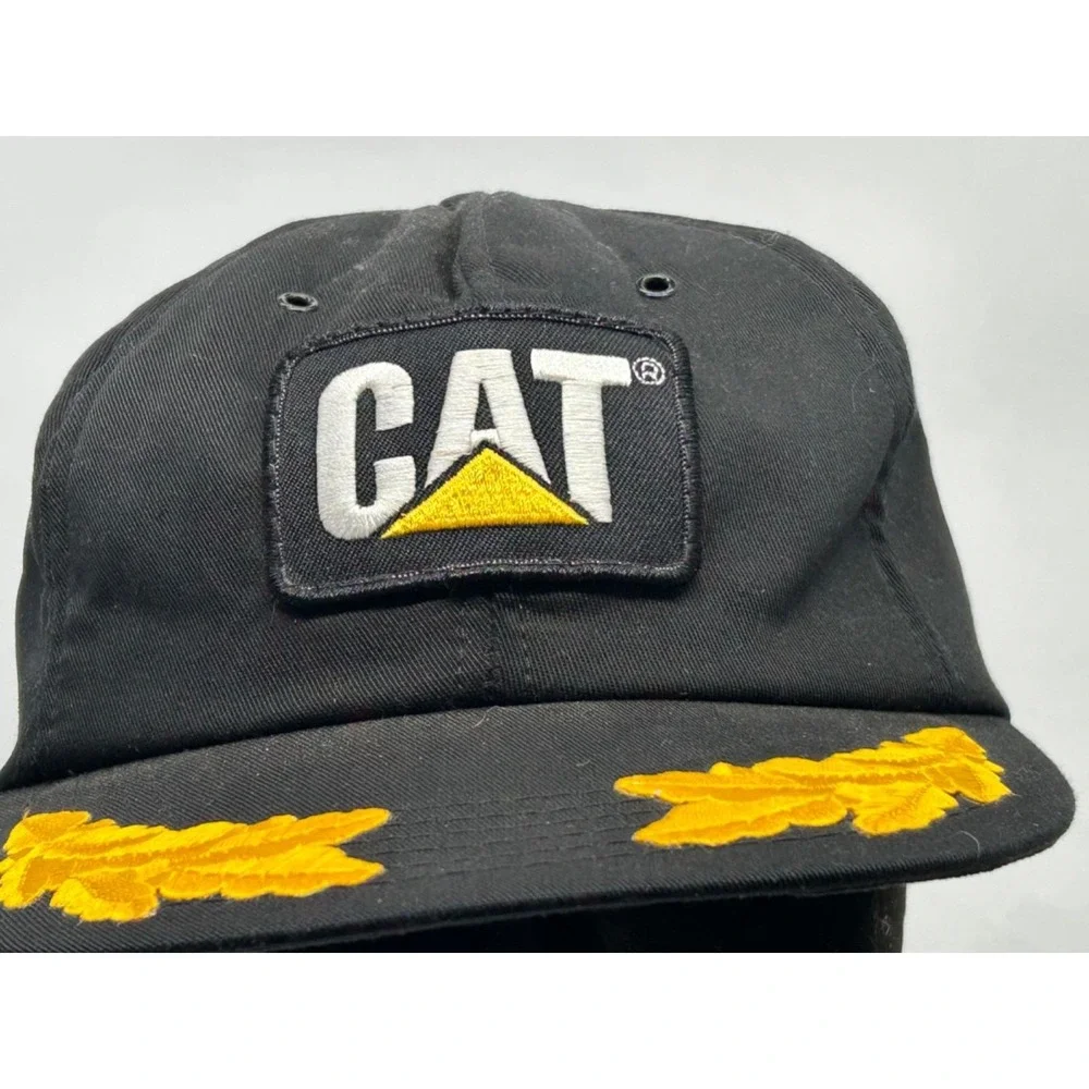 Vtg 80s CAT  CATERPILLAR‎ Puffy Trucker Patch Snap Back Tonkin USA